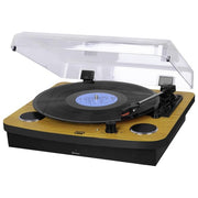 Trevi TT 1022 BT Giradischi Stereo Bluetooth 33 45 78 rpm 2 Altoparlanti 3W Uscita RCA AUX-IN Mobile in Legno colore Nero