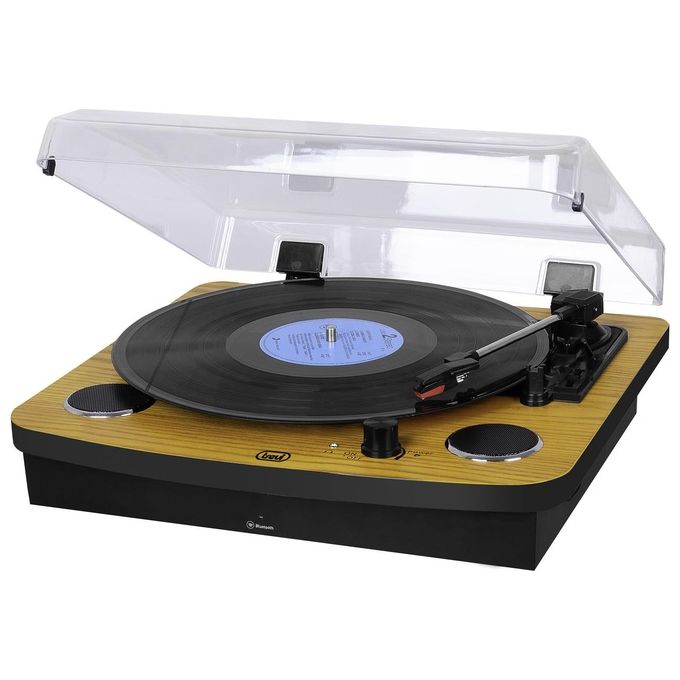 Trevi TT 1022 BT Giradischi Stereo Bluetooth 33 45 78 rpm 2 Altoparlanti 3W Uscita RCA AUX-IN Mobile in Legno colore Nero