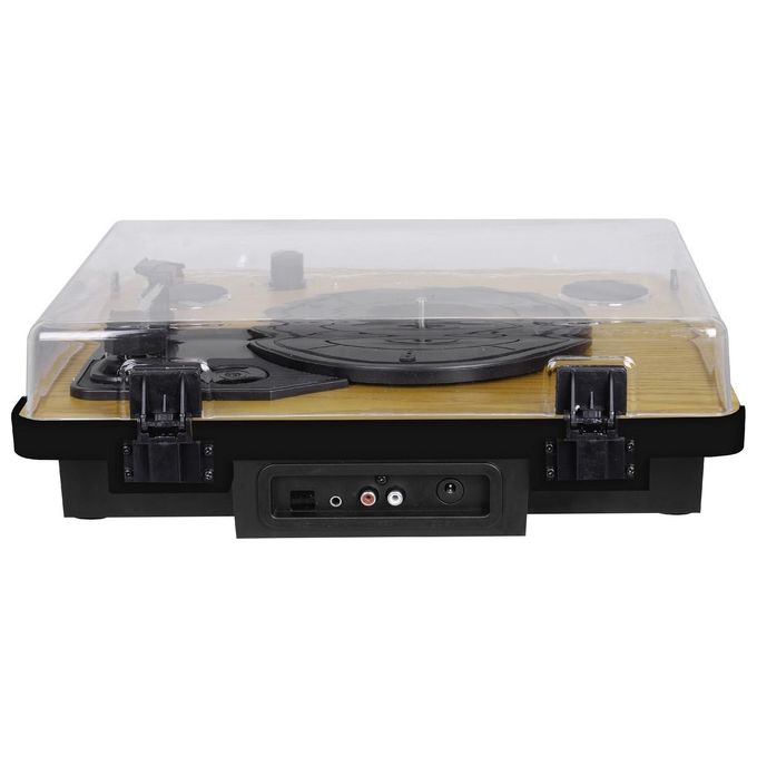 Trevi TT 1022 BT Giradischi Stereo Bluetooth 33 45 78 rpm 2 Altoparlanti 3W Uscita RCA AUX-IN Mobile in Legno colore Nero