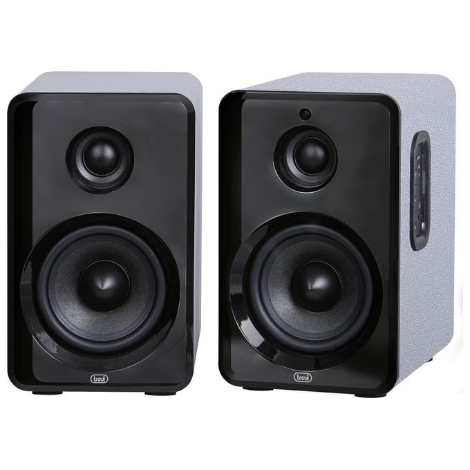 Trevi AVX 565 BT Casse Bluetooth 2.0 Altoparlanti Amplificati 50W 2 vie Bass Reflex USB MicroSD AUX-IN Telecomando colore Nero Argento
