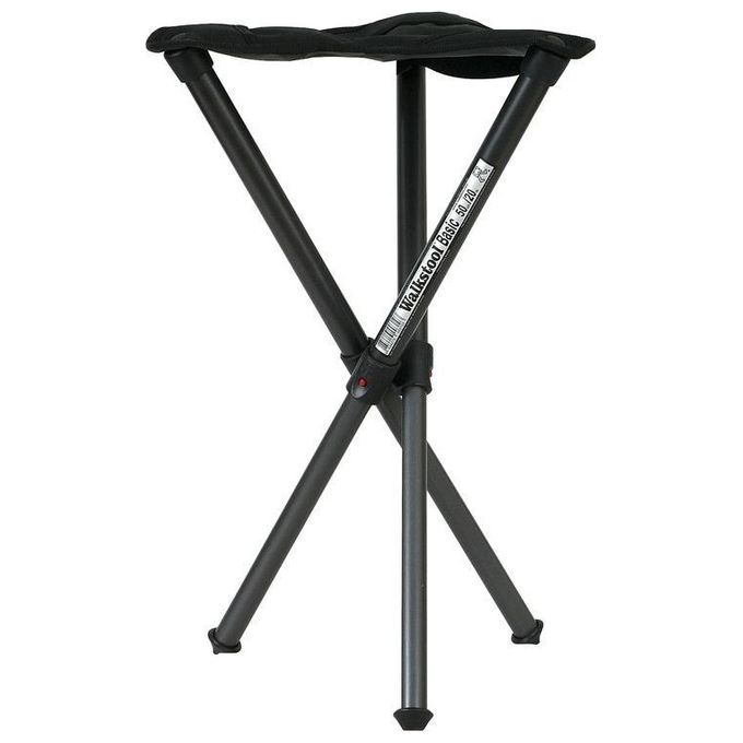 Walkstool BASIC_50 Sgabello Pieghevole da Esterno Altezza 50 cm Carico Massimo 150 Kg Materiale Alluminio e Poliestere colore Nero
