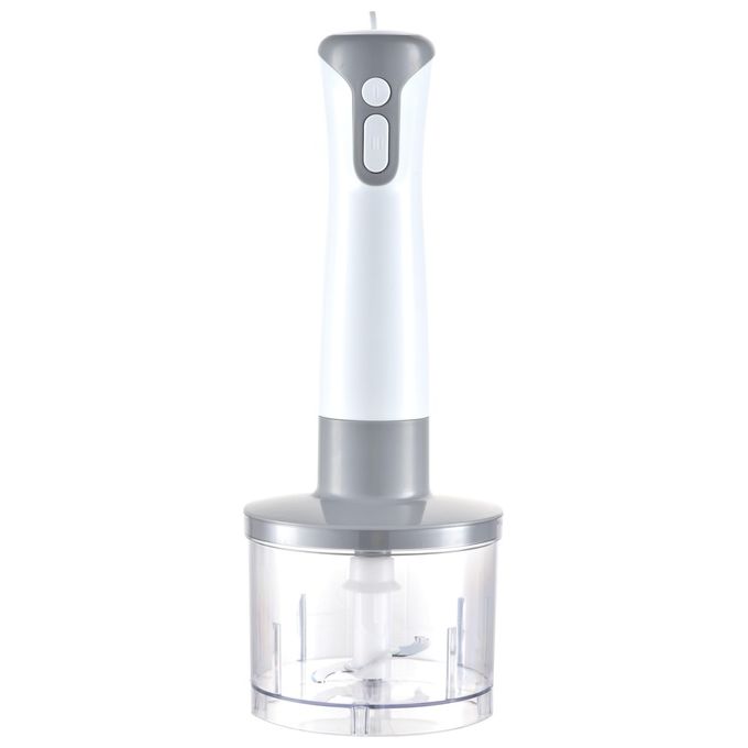 Melchioni Family MIXXXO TRIO Frullatore a Immersione 400W 2 Velocita' Lame Acciaio Tritatutto 500ml colore Bianco Grigio