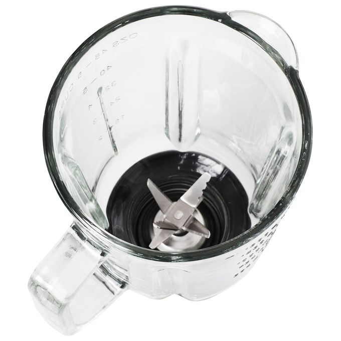 Melchioni 11760370 Frullo Glass Frullatore da tavolo 600 W 1,5 L 5 velocita' 6 lame in acciaio inox vaso in vetro colore Nero Acciaio