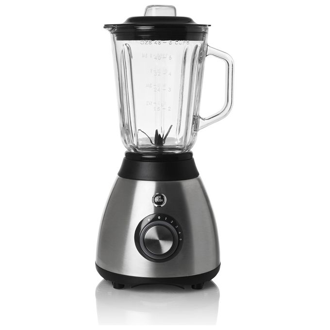 Melchioni 11760370 Frullo Glass Frullatore da tavolo 600 W 1,5 L 5 velocita' 6 lame in acciaio inox vaso in vetro colore Nero Acciaio