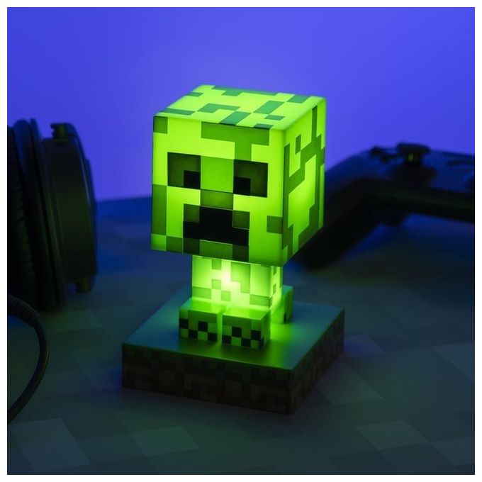 Paladone PP6593MCFV2 Minecraft Creeper Icon Light Lampada da Tavolo PVC 12 cm colore Verde
