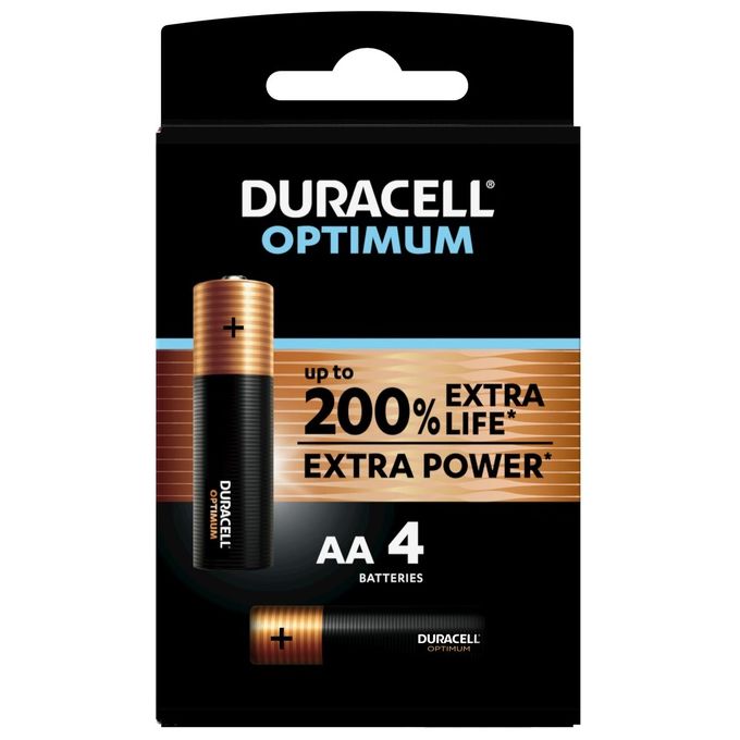 Duracell Confezione 4 Optimum Stilo AA 1500
