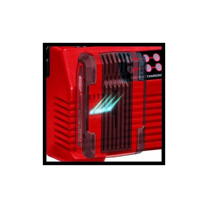 Einhell 4512102 Power X-Quattrocharger 4A Caricabatterie per 4 Batterie Power X-Change Ricarica Parallela 2x2 4 A 18 V Impugnatura Integrata Indicatore LED 6 Livelli colore Nero