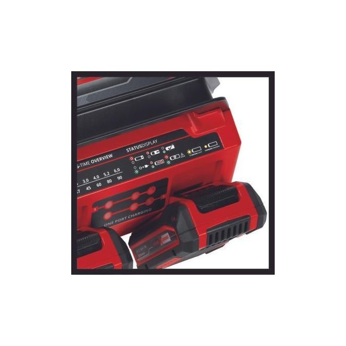Einhell 4512102 Power X-Quattrocharger 4A Caricabatterie per 4 Batterie Power X-Change Ricarica Parallela 2x2 4 A 18 V Impugnatura Integrata Indicatore LED 6 Livelli colore Nero