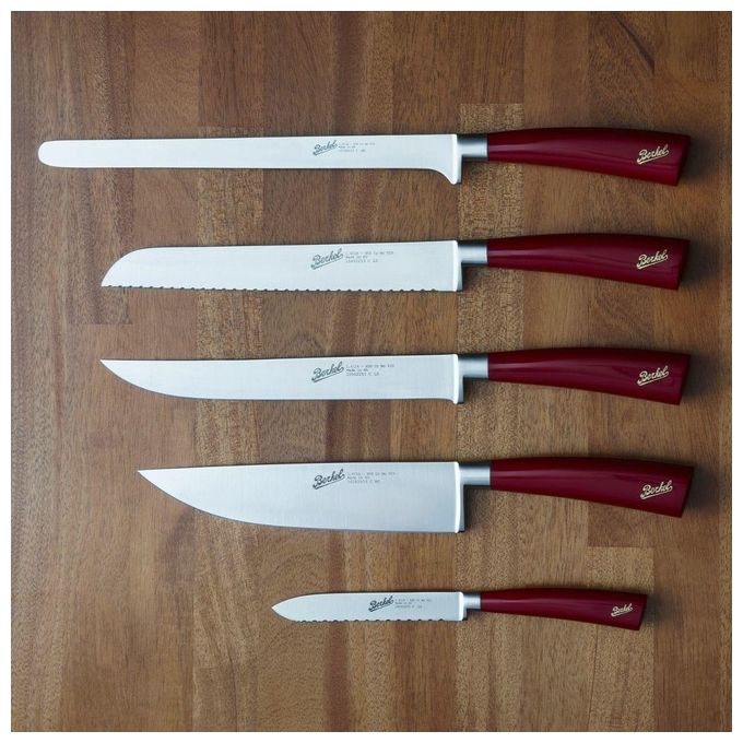 Berkel KEP5CS00SRRGB Set di 5 Coltelli Elegance Rosso Acciaio Inox 1.4116 59 HRC colore Rosso
