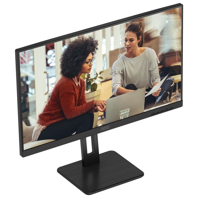 AOC U27E3UF Monitor PC 27'' IPS 4K UHD 3840x2160 60 Hz Adaptive Sync Altoparlanti Hub USB 3.2 Regolazione Altezza colore Nero