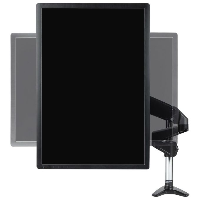 StarTech ARMPIVOTE2 Supporto per Monitor da Scrivania Braccio Singolo VESA 75x75 100x100 mm Regolabile in Altezza e Snodato Fino a 32'' o 49'' Ultrawide 8 Kg colore Nero