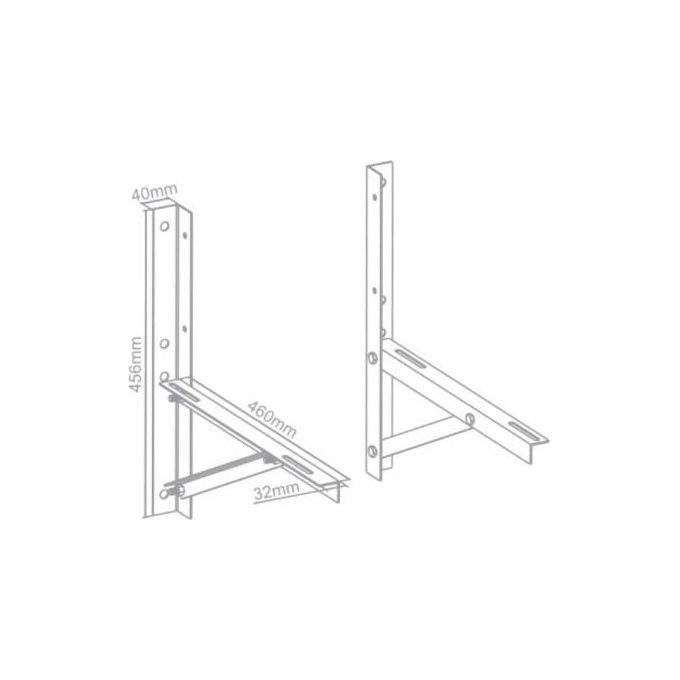 NuovaVideosuono 24LU090 Coppia Staffe Supporto Unita' Esterna Condizionatore Acciaio 80 Kg colore Bianco