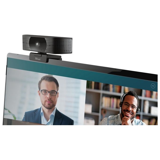 Trust 24280 Teza Webcam 4K Ultra HD 3840x2160 Pixel Doppio Microfono Messa a Fuoco Automatica USB Plug and Play colore Nero