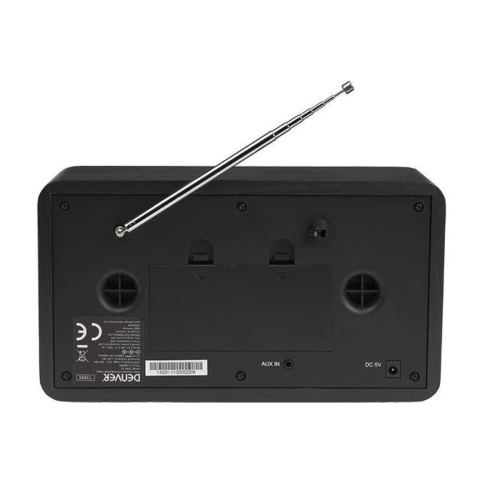 Denver 111111000510 DAB-18 Radio Portatile Digitale con Bluetooth DAB+ FM Sveglia e Display LCD colore Grigio