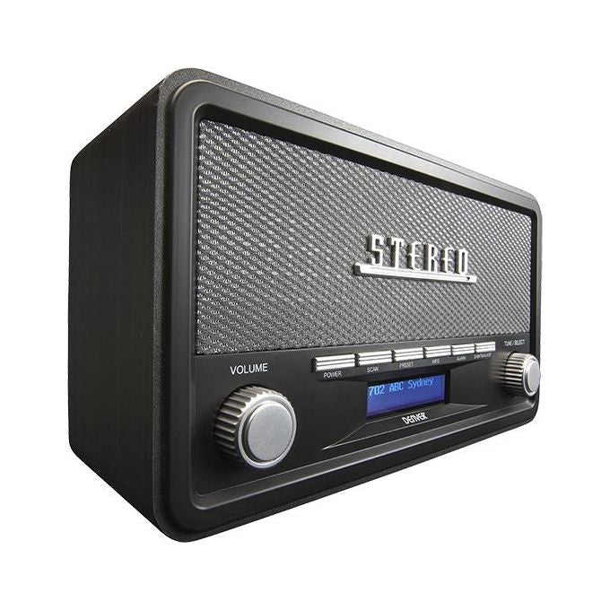 Denver 111111000510 DAB-18 Radio Portatile Digitale con Bluetooth DAB+ FM Sveglia e Display LCD colore Grigio