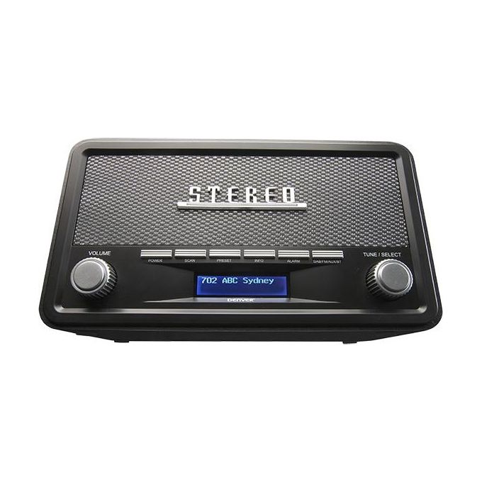 Denver 111111000510 DAB-18 Radio Portatile Digitale con Bluetooth DAB+ FM Sveglia e Display LCD colore Grigio