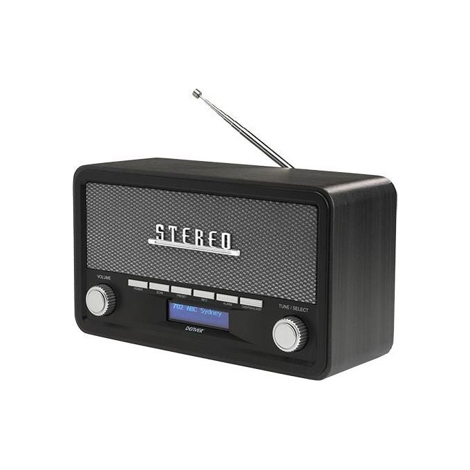 Denver 111111000510 DAB-18 Radio Portatile Digitale con Bluetooth DAB+ FM Sveglia e Display LCD colore Grigio