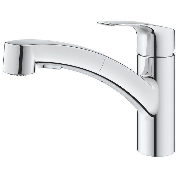 Grohe 30305001 Eurosmart Miscelatore Monocomando per Lavello Monoforo Doccetta Estraibile 2 Getti SilkMove colore Cromo