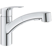 Grohe 30305001 Eurosmart Miscelatore Monocomando per Lavello Monoforo Doccetta Estraibile 2 Getti SilkMove colore Cromo
