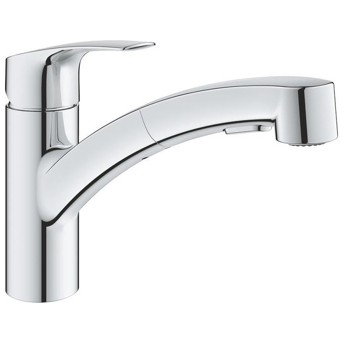Grohe 30305001 Eurosmart Miscelatore Monocomando per Lavello Monoforo Doccetta Estraibile 2 Getti SilkMove colore Cromo