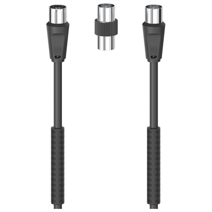 Hama Cavo antenna M-F con Adattatore M-M 85dB Ferrite 3mt Nero
