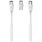 Hama Cavo Antenna M-F con Adattatore M-M 85dB Ferrite 3mt Bianco