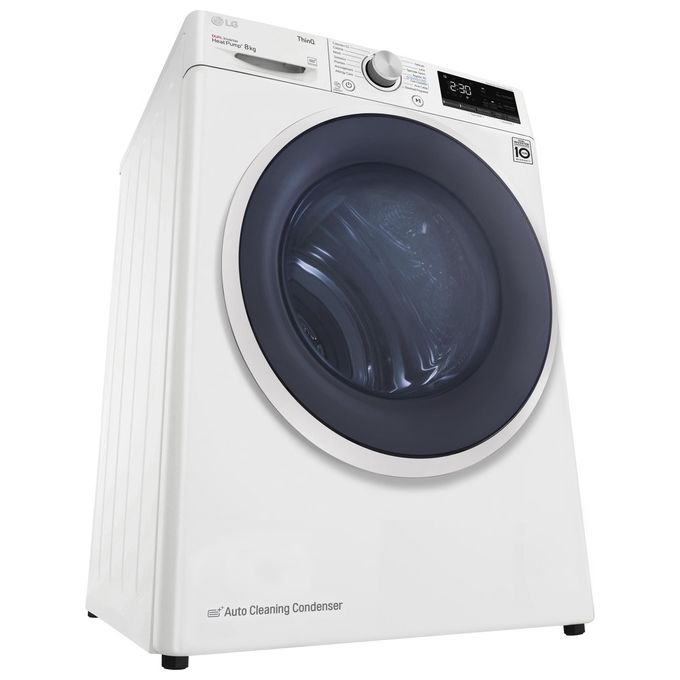 LG RH80V9AVHN DUAL Inverter Asciugatrice Pompa di Calore 8 Kg Classe C Eco Hybrid Wi-Fi Condensatore Autopulente (85x60x69 cm) colore Bianco