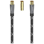 Hama Cavo Antenna M-F con Adattatore M-M 120Db Tpe Connettori Dorati Ferrite 3mt