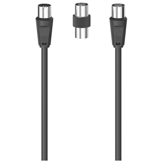 Hama Cavo Antenna M-F con Adattatore M-M 75dB 1.5mt nero