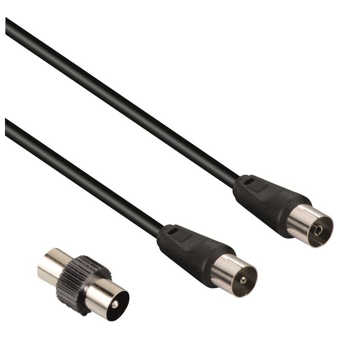 Hama Cavo Antenna M-F con Adattatore M-M 75dB 1.5mt nero