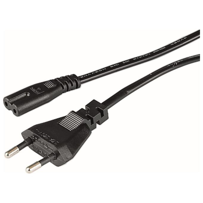Hama Cavo di Collegamento alla Rete Elettrica Spina 10A -Presa 2 Poli 1.5mt Nero