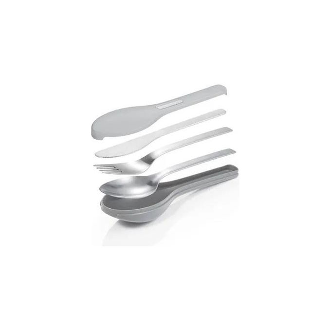 Tescoma 906270 Move Set Posate da Viaggio 3 Pezzi Acciaio Inossidabile 18-10 con Custodia colore Grigio