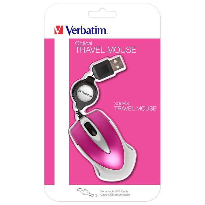 Verbatim go mini Optical Travel Mouse hot pink