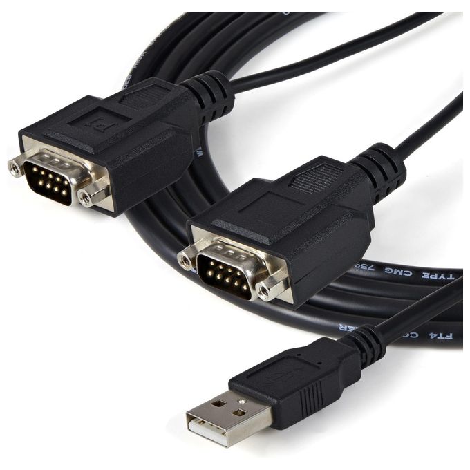 StarTech Cavo adattatore RS-232 USB FTDI a seriale 2 porta, con interfaccia COM