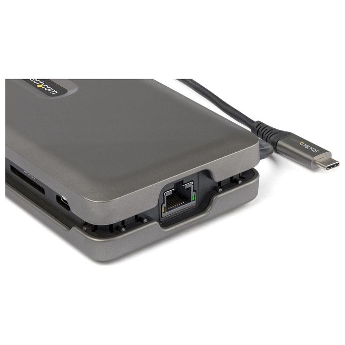StarTech DKT31CSDHPD3 Adattatore Multiporta USB C 6 in 1 HDMI 4K 60Hz 2 Porte USB 3.2 Gen 2 10Gbps Lettore SD Ethernet Gigabit Power Delivery 100W colore Grigio