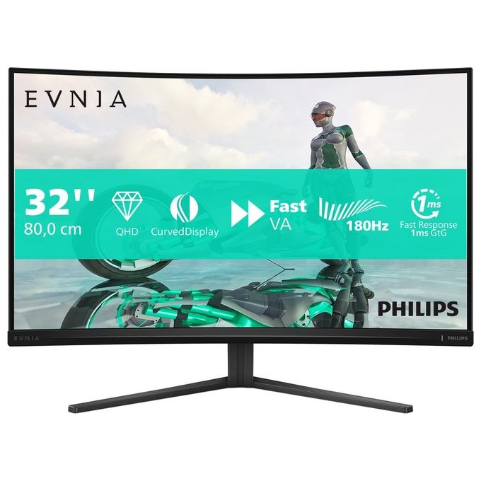 PHILIPS 32M2C3500L-00 Evnia Monitor Gaming Curvo 31.5'' QHD 180Hz 0.5ms HDR10 FreeSync colore Nero