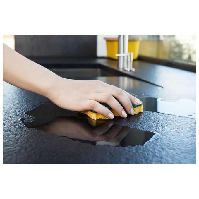 Vileda Spugnetta da Cucina Mediamente Abrasiva Cellulosa Super-assorbente Trattamento Antibatterico sul lato in Fibra Verde Forma Ergonomica 2 Pezzi