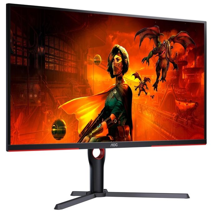 AOC AOC U32G3X-BK Monitor Gaming 31.5'' 4K Ultra HD IPS 144 Hz 1 ms GtG HDR400 colore Nero Rosso