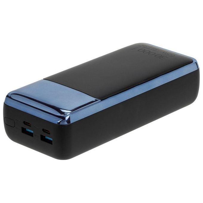 Rivacase VA1080 Powerbank 30000 mAh 65W Power Delivery QC3.0 4 porte Display LCD colore Nero Blu