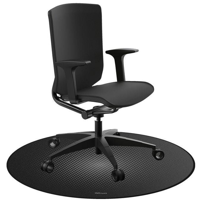Trust 24134 Mika Tappetino per Pavimento Rotondo 117 cm Antiscivolo per Sedia Gaming e Ufficio colore Nero