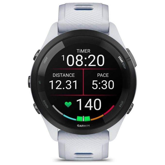 Garmin 010-02810-11 Forerunner 265 Smartwatch GPS Multi-Banda Display AMOLED 1.3'' 46mm 8GB Wi-Fi VO2max HRV colore Bianco Nero