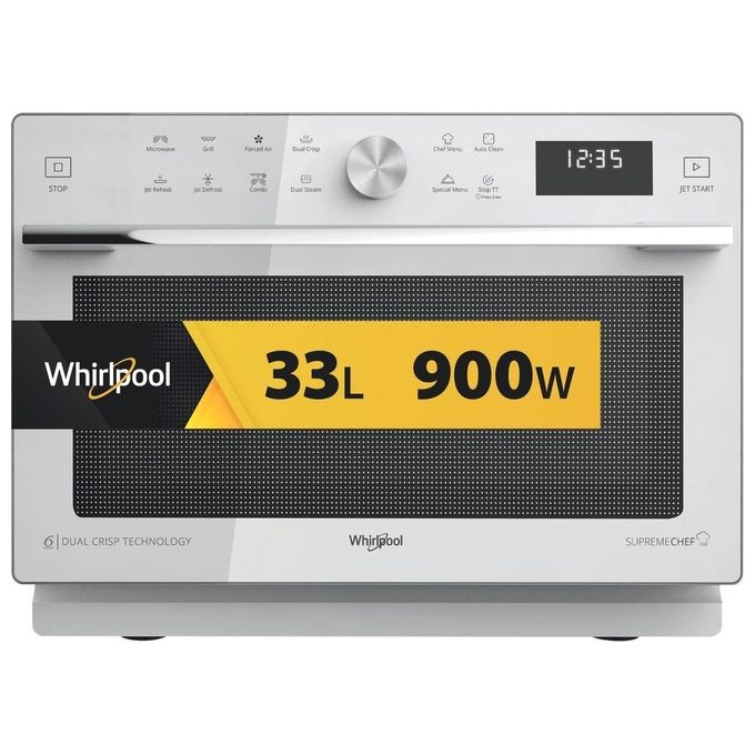 Whirlpool MWSC 933 SW Supreme Chef Forno a microonde Combinato 33 L 900 W 6° Senso Grill Vapore Crisp colore Bianco