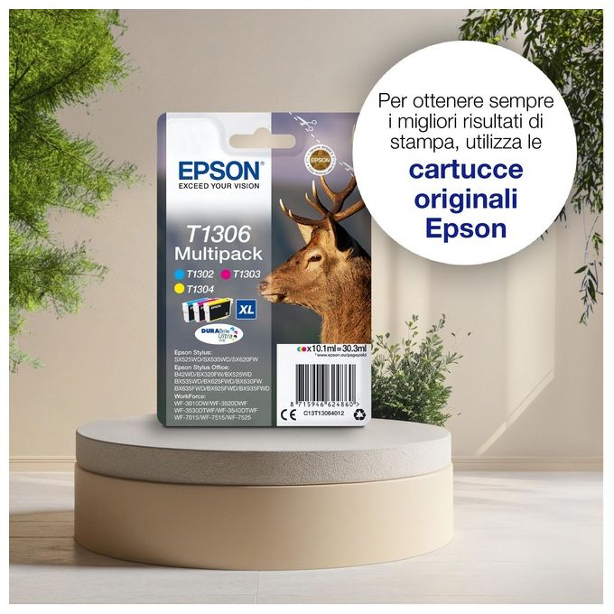 Epson Multipack T1306 Ciano Magenta Giallo Cervo