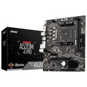 MSI 7C96-001R A520M-A PRO Scheda Madre AMD AM4 DDR4 fino a 64GB M.2 PCIe 3.0 HDMI DVI-D colore Nero