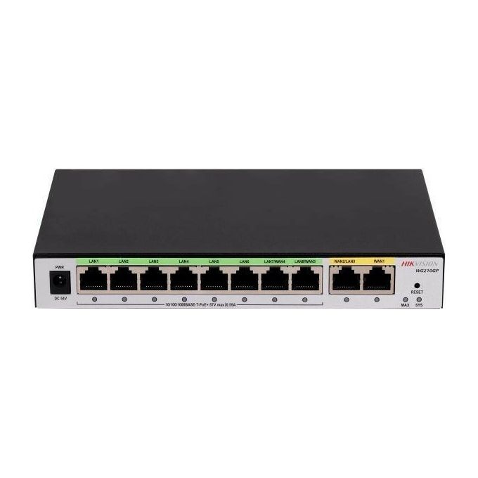 Hikvision DS-3WG210GP-SI Controller Access Point 8 Porte LAN Gigabit PoE+ 2 Porte WAN Gigabit Fino a 200 Utenti colore Nero