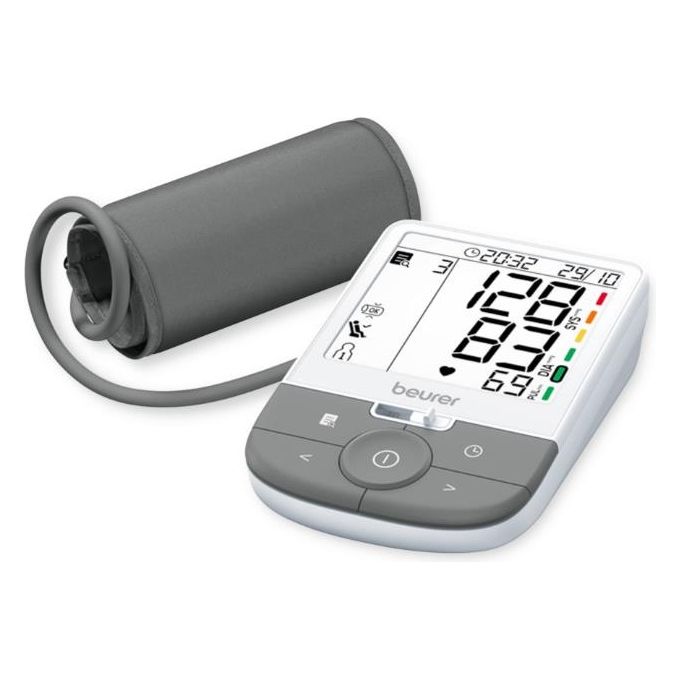 Beurer BM 53 Misuratore di pressione da braccio oscillometrico rilevamento AFib Bluetooth bracciale 22-42 cm colore Bianco e Grigio