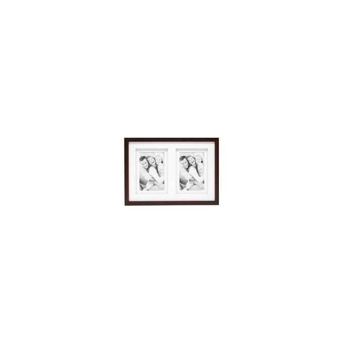 Deknudt S65KQ2 Cornice Portafoto 2x15x20cm in Legno Galerie con Passepartout Marrone