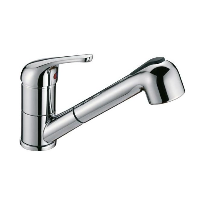 Roberto Crolla 7070CR Tecnomix Miscelatore monocomando per lavello cucina con doccetta estraibile a 2 getti in ABS beccuccio girevole leva sanitaria colore Cromo