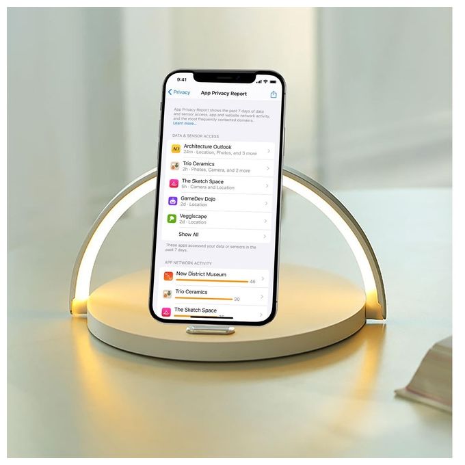 Celly WLLIGHTCIRCLEWH Lampada LED con Caricatore Wireless Integrato 15 W Altezza 19.1 cm Larghezza 26 cm Profondita' 1.2 cm colore Bianco