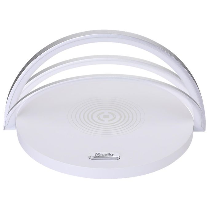 Celly WLLIGHTCIRCLEWH Lampada LED con Caricatore Wireless Integrato 15 W Altezza 19.1 cm Larghezza 26 cm Profondita' 1.2 cm colore Bianco